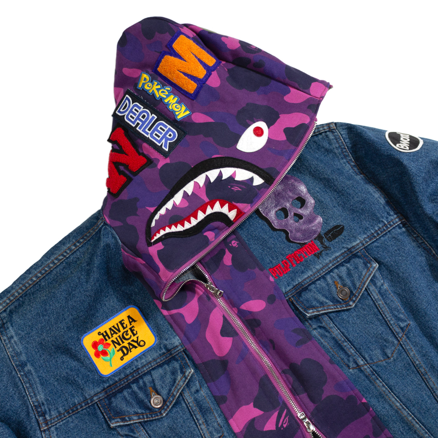 1 of 1 BAPE x pulp fiction denim trucker